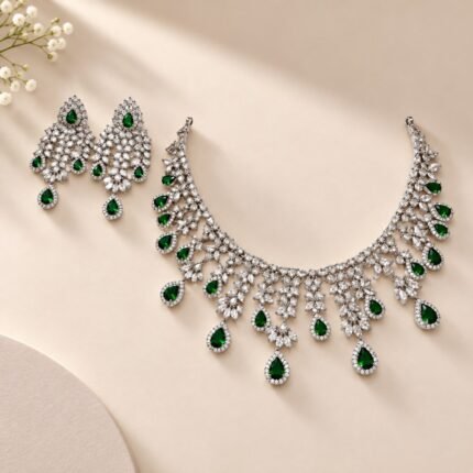 Rhodium Plated Zircon Set
