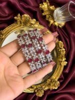 Kainat Bangles Set rhodium plated real AD zircon stones
