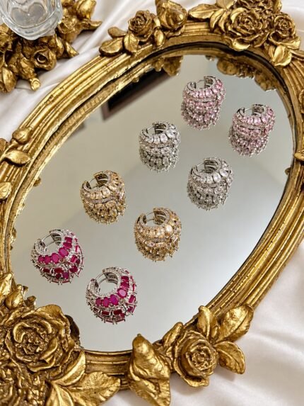 Celestial Sparkle Hoops multi-layered earrings with double-sided sparkling stones