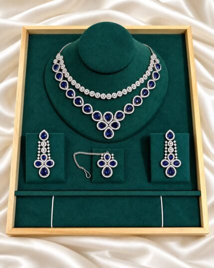 Gul-e-Rana Jewellery Set with multicolour teardrop stones